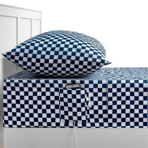 Studio3B Cell Phone Pocket 300tc Checkered Sheet Set, Twin/Twin XL, 15" Mattress